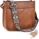 Caitina Crossbody Bag For Women Vegan Leather Hobo Handbag Designer Crossbody Purses Bucket Bag For Women with 2PCS Adjustable Strap(Beige)