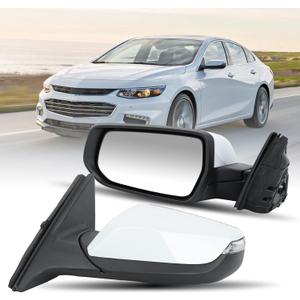 Driver Side View Mirror Compatible with 2016 2017 2018 2019 2020 2021 2022 Malibu LT Hybrid,Mirrors With Heated Turn Signal,7-Pins OE-GM1320539(White)
