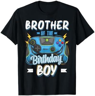 Brother of Birthday Boy Matching family Video Gamer party T-Shirt, Size Small