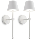 KDG Cordless Wall Sconces Set of 2, Wireless 5200mAh Rechargeable Battery LED Wall Lamps, Wall Lightings for Wall Painting, Outdoor, Garden, Bedside, Hallway, Gifts, Night Light (White )