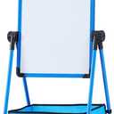 Walbest Dry Erase Board with Stand, 23.5"x35" Double Sided Portable Writing Whiteboard with Storage Basket, Height Adjustable Rotating Magnetic Whiteboard for Home, School, Restaurant Blue