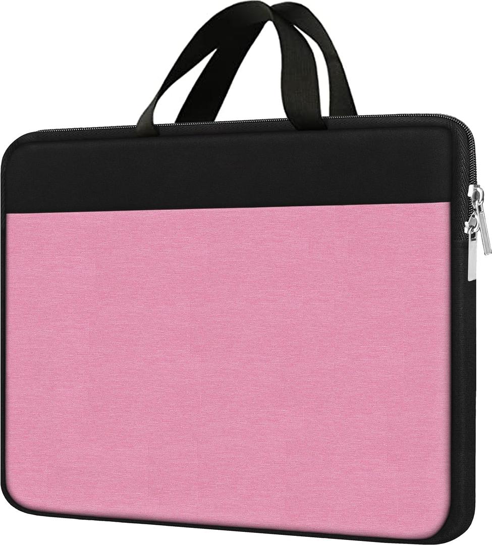 Laptop Case 15.6 inch, Travel Laptop Sleeve Bag Handbag Shockproof Protective Computer Cover Carrying Bag Briefcase for 15" 15.6" HP Asus Acer Dell Lenovo Laptop Notebook Ultrabook, (Black/Pink)