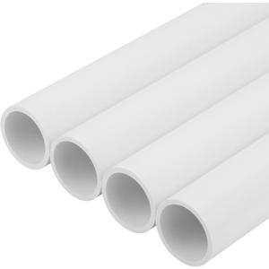 4Pcs 1-1/2 Inch PVC Pipe 17" Long White Sch40 Industrial PVC Pipes for Home DIY, Greenhouse, Garden, Farm, Workshop, Furniture Grade(1.50" x 17"L)