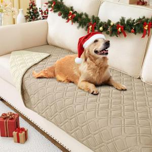 hyha Waterproof Dog Bed Blanket, Soft Pet Blankets, Waterproof Couch Cover for Dogs, Reversible Sofa Covers Washable for Furniture (30x70 Inch, Taupe/Beige)