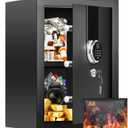 3.0 Cuft Large Biometric Safe Box, Personal Safes for Home Use Fire and Water Proof with Fingerprint Lock, Fireproof Safe with Fireproof Waterproof Bag, Security Safety Box for Home Office