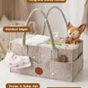 Maliton Baby Diaper Caddy Organizer for Changing Table, Nursery Storage Bin Basket with Handle, Felt Diaper Organizer Suitable for Indoor Outdoor (Khaki)