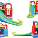 Inflatable Bounce House or Water Slide Wet or Dry with Sun Roof, Ball Pit 30 Balls, Water Gun, Fun Bouncing Area with Basketball Hoop, Long Slide with Climbing Wall, UL Certified Blower Included, 17.5 ft L x 9 ft W x 8.5 ft H