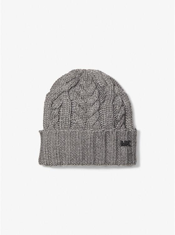 MICHAEL KORS Cable Knit Cuff Beanie for Women – Soft, Cute & Perfect for Everyday Winter Wear Size 1 Grey
