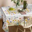 Spring Tablecloth 60x84 Inch for Rectangle Tables - Blooming Flower Spring Decorations for Home - Water Resistant Flower Table Cloth for Party,Table