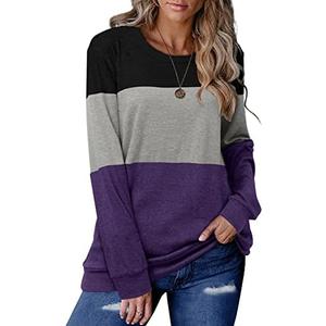 CRAZY GRID Womens Trendy Long Sleeve Shirts Casual Loose Soft Sweatshirt Fall Tops, Medium