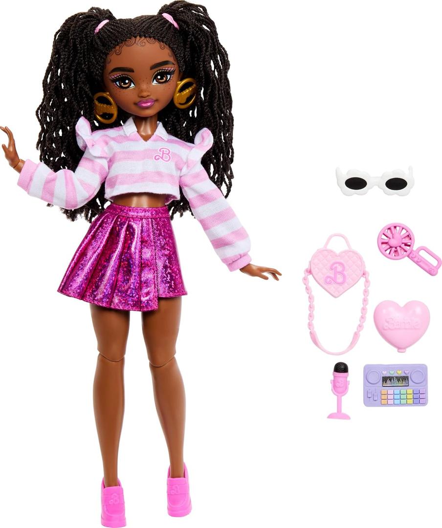 Barbie Dream Besties Brooklyn Fashion Doll & Accessories, Posable with Brunette Hair & Dance-Themed Toy Pieces