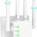 WiFi Extender Signal Booster - Dual Band 5.0G&2.4G, Covers 12880 Sq.Ft, Supports 105 Devices, 1-Tap Setup with Ethernet Port for Faster Speed