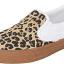 Hurley Women's Kayo Canvas Sneakers (9.5, Leopard/White)