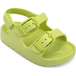 ChayChax Toddler Boys Girls Double Buckle Sandals Children's Adjustable Back Strap Water Sandal, Fruit Green, 6 Toddler, Fruit Green 