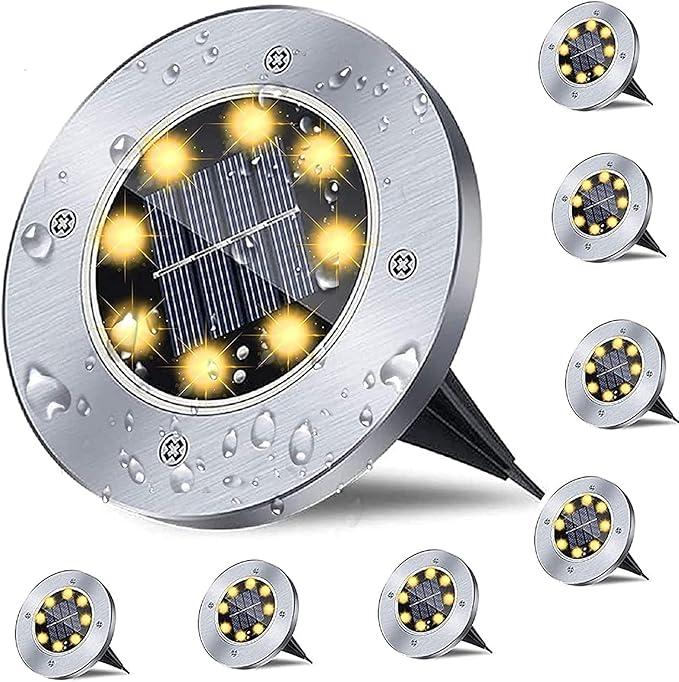 Solar Ground Lights, 5Packs Waterproof Solar Garden Lights, In-Ground Outdoor Landscape Lighting for Patio,Lawn,Yard,Pathway,Patio,Walkway(Warm Light)