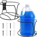 WUWEOT 2 Pcs One Gallon Jug Storage Rack, 7" D x 4.7" H Wall Mounted Gallon Jug Holder Hardware, Heavy Duty Round Liquid Bucket Holder
