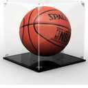 Basketball Display Case, Clear Acrylic Basketball Holder Stand Box - UV Protected Display Case for Basketball Autographed Ball, Car Models, Dolls, Memorabilia - 10.8" Full Size