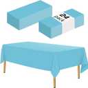 Light Blue 24 Pack Plastic Tablecloth 54 x 108 Inch Rectangle Disposable Table Cloth for Parties Plastic Table Cover Disposable Tablecloths