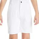 DEVOROPA Youth Boys Golf Shorts Stretch School Uniform Clothes Kids Flat Front Dress Chino Hybrid Twill Casual Shorts Pockets, Medium