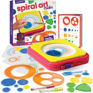 Dan&Darci Spiral Art Kit for Kids - Craft Set for Girls & Boys Ages 6-12 - Gifts for 6, 7, 8, 9, 10 Year Old Girl, Boy - Toys and Crafts Kits Gift - Arts Birthday Retro Vintage Ideas Drawing