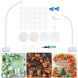 Bazen Upgraded 8.2ft & 5ft Balloon Arch Kit with Base, White, PVC Material, Round Shape, Perfect for Wedding, Baby Shower, Birthday Parties