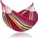 SUNCREAT Hammocks for Outside, Portable Heavy Duty Tree Hammock, Red Stripes