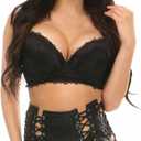 Daisy corsets womens Black Faux Leather Lace-up Skirt W/Black Lacing (6X)