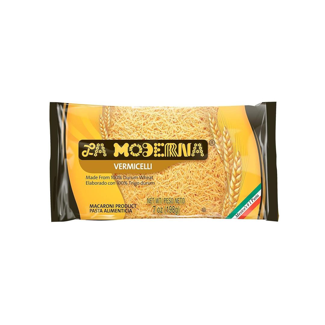 La Moderna Vermicelli Pasta, 7 oz, Pack of 1 Thin vermicelli for classic soups and family meals; semolina and durum flour; Non-GMO; kosher,Mar 2028