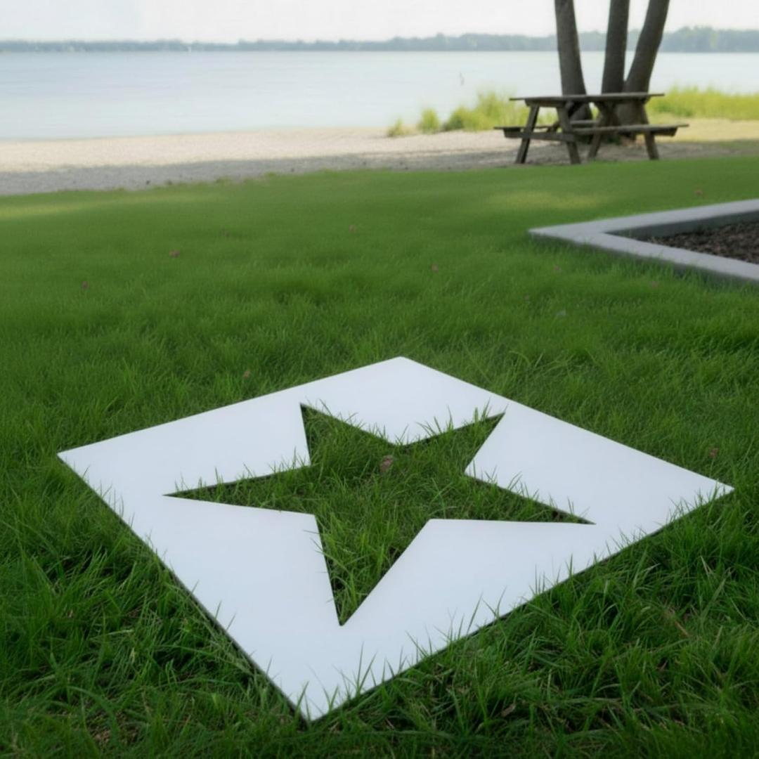 Cinnvoice 30 x 30inch Large Star Stencil Reusable Plastic for Yard, Walls, Fabric, Canvas, Flag, DIY Crafts and Independence Day Project