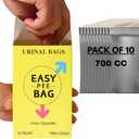 Unisex Disposable Pee Bags for Travel, Camping & Emergencies – Portable Urine Bags for Men, Women & Kids | Leak-Proof, Odor-Free, Gel Solidification Urinal Bag – (25oz) (700cc) Capacity (10 Pack)