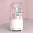 White Toothbrush Holders for Bathroom, Kids Rotating Electric Tooth Brush Holder with Lid, Cute Bathroom Toothpaste and Toothbrush Storage Sink Caddy Organizer Countertop Accessories