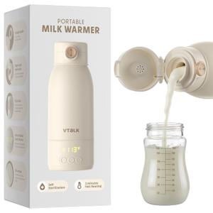 Portable Bottle Warmer for Travel, 17.5 OZ Large Capacity Baby Milk Warmer for Breast Formula and Water with Fast Heating & Faster Charger Baby Bottle Warmer On The Go for Car, Airplane