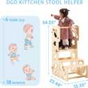 Toddler Tower, Toddler Stool for Kitchen, Kids Learning Wooden Tower, Foldable Weaning Table with Kids Step Stool, Montessori Standing Tower for Bathroom and Kitchen Counter