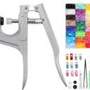 Tanice Plastic Snap Pliers, 408-Piece Plastic Snap Buttons Kit, 24 Colors T3/T5/T8 Snap Fasteners with Aluminum Pliers, Storage Box & Tools for Baby Clothes, Pet Gear, Crafts & Bags