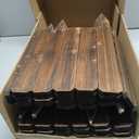 Garden Wooden Fence Edging, Burnt Wood Finish, Fir Wood,Outdoor Lawn Landscape Border (3, 11.8" Height)