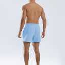 APTRO Men's Shorts Casual Hybrid Athletic 5'' Shorts Big Pockets with Adjustable Waist Sky Blue XXL (Blue, XXL)