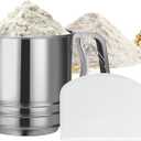 5 Cup Flour Sifter for Baking – Large Capacity Flour Sifter Stainless Steel with Double Mesh, Easy OneHand Use & Dishwasher Safe – Baking Tools for Sifting Powdered Sugar, Cocoa & Valentine Cookies