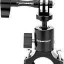 Forevercam Bike Handlebar Mount for Gopro Hero 13/12/11/10/9/8/Insta360/AKASO/DJI Osmo Aluminum Motorcycle Handlebar Mount 360° Rotation Ball Head Gimbal