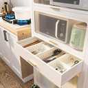 Kitchen Pantry Cabinet, 5 Tiers Freestanding Buffet Cupboards Sideboard with Brakeable Casters, Kitchen Pantry Storage Cabinet for Kitchen, Living Room and Dinning Room