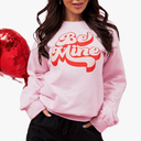 Women Y2k Graphic Sweatshirt Cute Heart Drop Shoulder Long Sleeve Pullover Top Oversized Holiday Tops, Large 