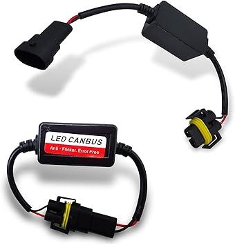 2 PCS H11 H8 H9 LED Warning Error Decoder, LED Anti Flicker Harness Canceller Decoder, Universal Radio Audio Canbus Error Free Filter, for Most Cars and Modification Repair Parts (Black)