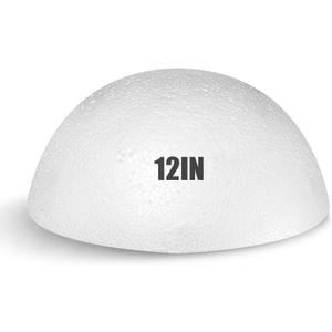 Styrofoam Half Balls 12 Inch,1PC Large White Half Foam Balls for Crafts, DIY Craft Giant Foam Balls for Home and School, Smooth Solid Round Balls (Half styrofoam-12in-1pc)
