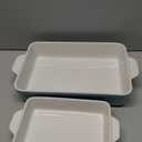 Ceramic Baking Casserole Dish with Handles, Large 9x13 inch Pan and Middle Baking Pan - Porcelain Serving Bakeware Set (Light Blue, 2 pc)