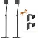 Speaker Stands for Roku Speaker Stands Pair with Speaker Wall Mount - Height Adjustable Surround Sound Speaker Stands for Roku Wireless Speaker Stands, Floor Speaker Stands of Keyhole or Thread Hole
