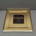 Silver Spoons ELEGANT DISPOSABLE CHARGER PLATES - Beaded Rim - Made of Premium Carstock Materials - 13', 10 PC, Gold - Square