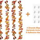 Lvydec 4 Pack Fall Maple Garland - 5.9ft/Strand Artificial Fall Foliage Garland Realistic Maple Leaves Autumn Decor for Home Wedding Halloween Thanksgiving Party (Mixed Color)