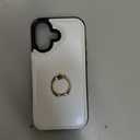 ONETOP for iPhone 17 Wallet Case with Card Holder, 360 Rotation Ring Kickstand RFID Blocking PU Leather Double Magnetic Clasp Shockproof Cover for Women and Girls 6.3 Inch (White)