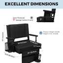 Stadium Seat with Back Support, Bleacher Chair with Back & Cushion, 18.7 x 12 x 17 inches