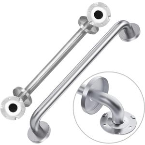 Handicap Grab Bars, 2 Pack 18 Inch Shower Grab Bar for Seniors, 304 Stainless Steel ADA Grab Bars for Bathtubs and Showers, Toilet, Safety Shower Handles for Elderly, Disabled, Injury (Brushed Nickel)