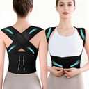 Back Brace Posture Corrector for Women and Men Full Support for Posture Correction & Scoliosis Hunchback Corrector de Postura para Hombre y Mujer Upper Thoracic Back Straightener (Black, XL)